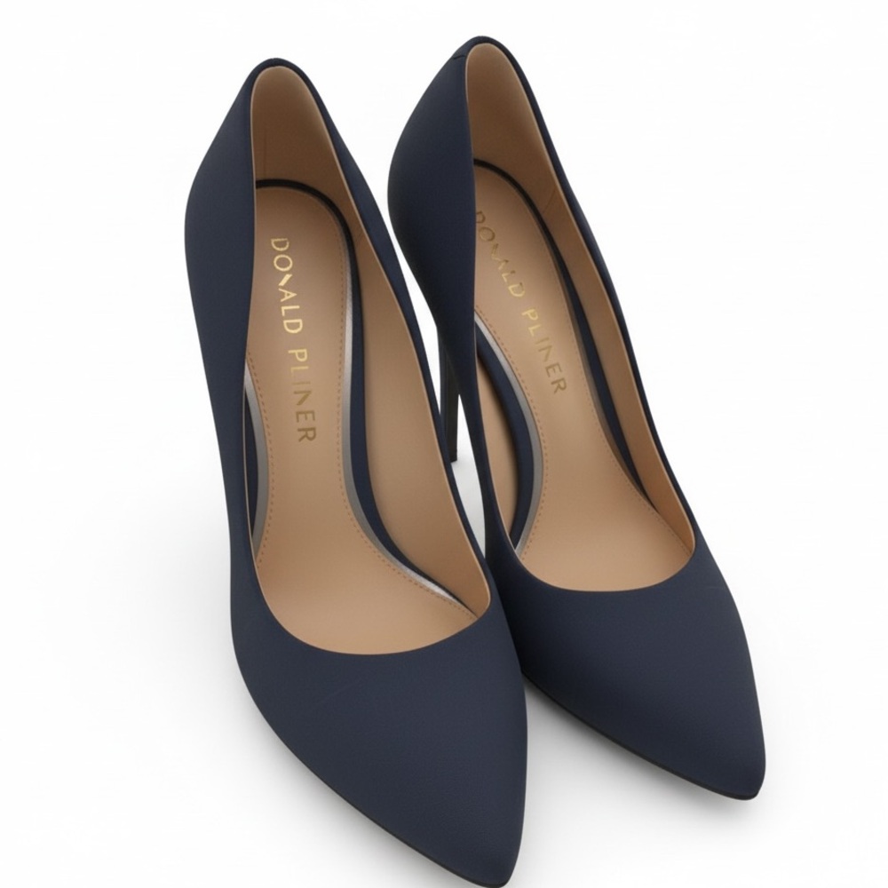 Donald Pliner Navy Kitten Heels